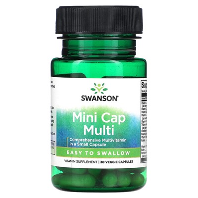 Swanson Mini Cap Multi, 30 растительных капсул