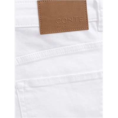 CONTE CON-647 Белые джинсы slim fit с застежкой на пуговицы