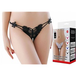 Трусики Бабочка с доступом и бусами "Butterfly Panties Black" черные