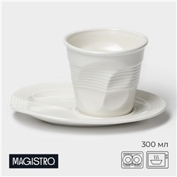 Чайная пара Magistro "Бланш" кружка 300 мл, цвет белый