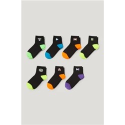 Multipack of 7 - multimedia - short socks with motif