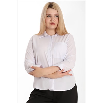 Рубашка женская белая из вискозы plus size