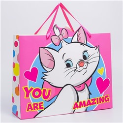 Пакет подарочный, 40 х 31х 11,5 см "You are amazing", Коты-аристократы