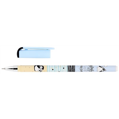 Ручка масляная 0,5 мм  синяя, игловидный наконечник, LOREX ILLEGALLY CUTE.PINGUIN Slim Soft