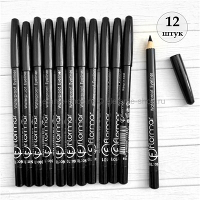 Набор карандашей для глаз Flormar Waterproof Eyeliner, 12 штук