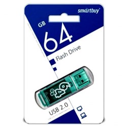 Флеш-диск 64GB Smart Buy Clossy зеленый