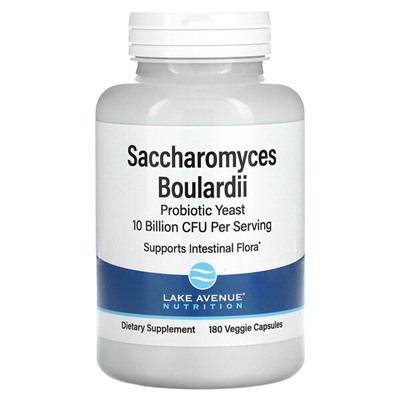 Lake Avenue Nutrition Saccharomyces Boulardii, 10 Billion CFU, 180 Veggie Capsules