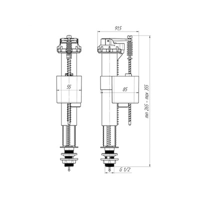 АНИ  WС5520  Клапан нижняя 1/2", штуцер-латун