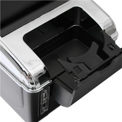 УЦЕНКА Подлокотник универсальный, 7 USB, провод USB 1 м, кожа PU, черный