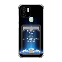 Противоударный силиконовый чехол с карманом для карт UEFA Champions League на Poco C50