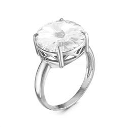 Кольцо из серебра с кристаллами Swarovski родированное 925 пробы 0042к-001
