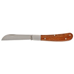 Нож садовый складной, прямое лезвие, 173 мм, деревянная рукоятка// Palisad 79003