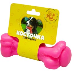 Игрушка "Кость литая" средняя Зооник 15,8 см, пластикат, розовая