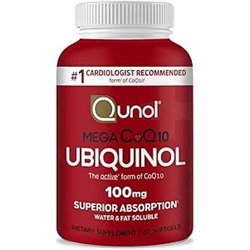 Qunol Ubiquinol CoQ10 100mg Softgels, Qunol Mega Ubiquinol 100mg - Superior Absorption - Active form of Coenzyme Q10 for Heart Health - 2 Month Supply - 60 Count