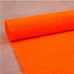 Бумага гофрированная 180 гр - арт.581 - ярко-оранжевая (рулон)