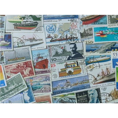 Набор различных марок, Водный транспорт (50 шт.)