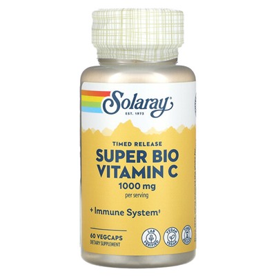 Solaray Super Bio витамин С, замедленного высвобождения, 500 мг, 60 растительных капсул