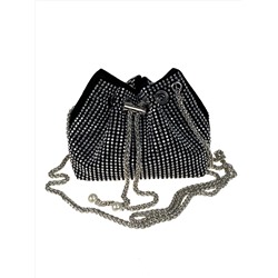 Женская сумочка из велюра со стразами, цвет черный