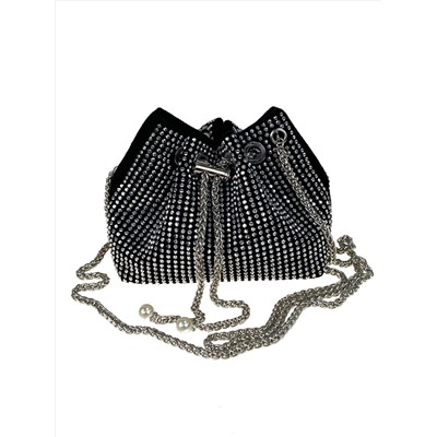 Женская сумочка из велюра со стразами, цвет черный