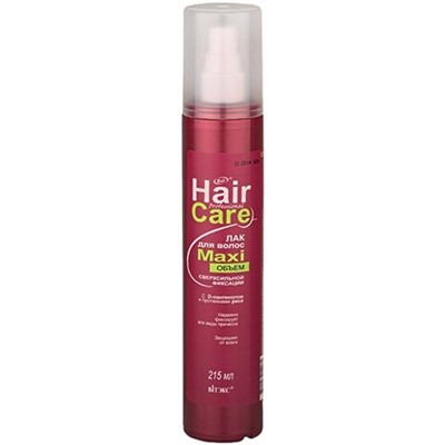 ЛАК для волос МАXIобъём сверхсильной фиксации с D-пантенолом и протеинами риса Professional Hair Care Витэкс, 215 мл