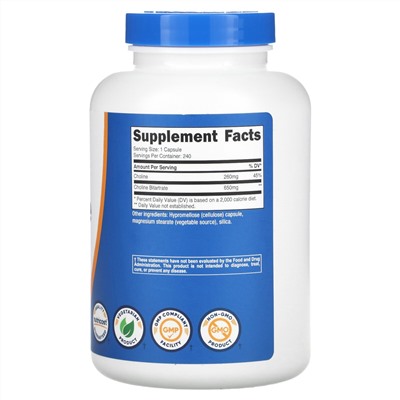 Nutricost Холин Битартрат - 650 мг - 240 капсул - Nutricost