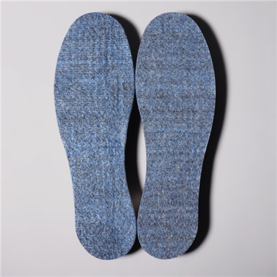 Стельки для обуви «Мягкий след», утеплённые, универсальные, 36-46 р-р, 30 см, пара, цвет синий