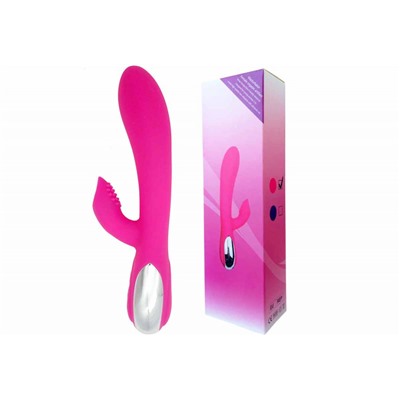 Вибромассажер с клиторальным стимулятором "Massage stick", зарядка от USB, розовый