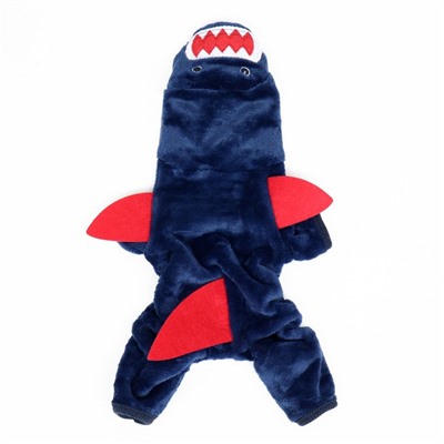 Комбинезон "Акула" с капюшоном, размер XS (ДС 20 см, ОГ 30 см, ОШ 20 см), синий