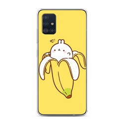 Силиконовый чехол Зайчик-бананчик на Samsung Galaxy A51