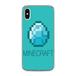 Силиконовый чехол Minecraft алмаз на iPhone X (10)