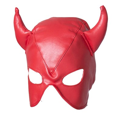 Маска-шлем с рогами Vassago красный
