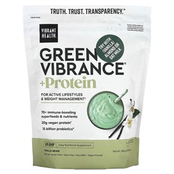 VIBRANT Green Vibrance + Protein, стручки ванили, 20,64 унции (585 г)
