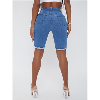 SHEIN SXY Denim Shorts mit Öse, Knoten und rohem Saum zum Schnüren