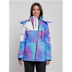 Горнолыжная куртка женская зимняя фиолетового цвета 2321F