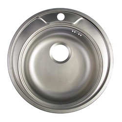 УЦЕНКА Мойка кухонная "Владикс", врезная, с сифоном, d=49 см, нержавеющая сталь 0.6 мм