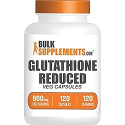 BULKSUPPLEMENTS.COM Glutathione Reduced Capsules (Reduced Glutathione) - for Antioxidant & Liver Support - Vegan, Gluten Free - 500mg per Serving - 4-Month Supply (120 Veg Capsules)