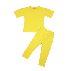 Комплект для девочки (футболка и лосины) OP1826 Желтый