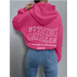 Hoodie mit Buchstaben Grafik, Drop Shoulder