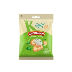 «Кириешки Light», сухарики со вкусом сметаны и зелени, 33 г
