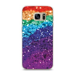 Силиконовый чехол Блестящая радуга на Samsung Galaxy S7 edge