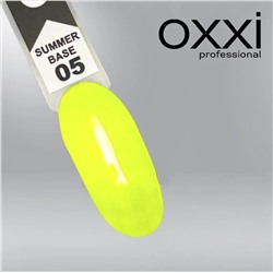 Камуфлирующая цветная база для гель-лака Oxxi Professional Summer Base 5, лимонная, 10мл