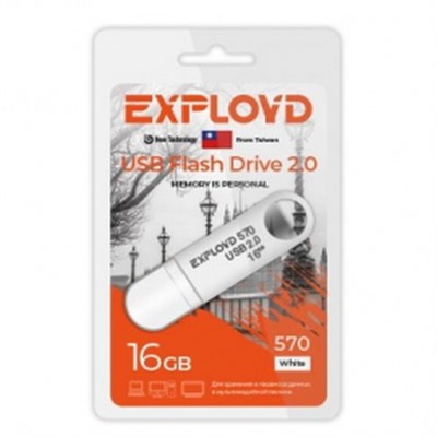 Флеш-диск 16GB Exployd 570 белый