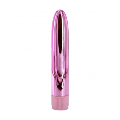 Вибратор глянцевый пластиковый  розовый (14*2,5 см)