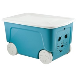 Детский ящик для игрушек COOL, на колёсах, 50 литров, цвет синий колокольчик