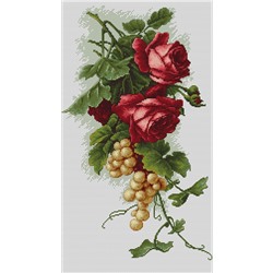 Набор для вышивания крестом "Красные розы с виноградом"