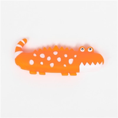 Игрушка пищащая "Крокодил" для собак, 19 см, оранжевая