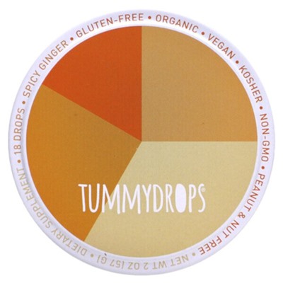 Tummydrops Пряный имбирь, 18 капель, 2 унции (57 г)