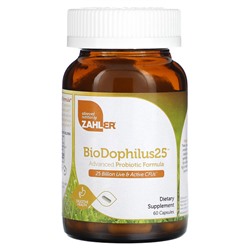 Zahler BioDophilus25, Усовершенствованная формула пробиотиков, 60 капсул