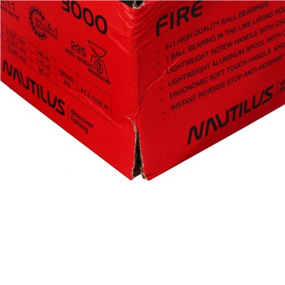 Катушка Nautilus Fire 3000, 6+1 подшипник, 5.1:1
