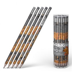 Чернографитный карандаш пластиковый  ErichKrause Happy Capy , круглый, с ластиком, HB (в тубусе по 42 шт.)